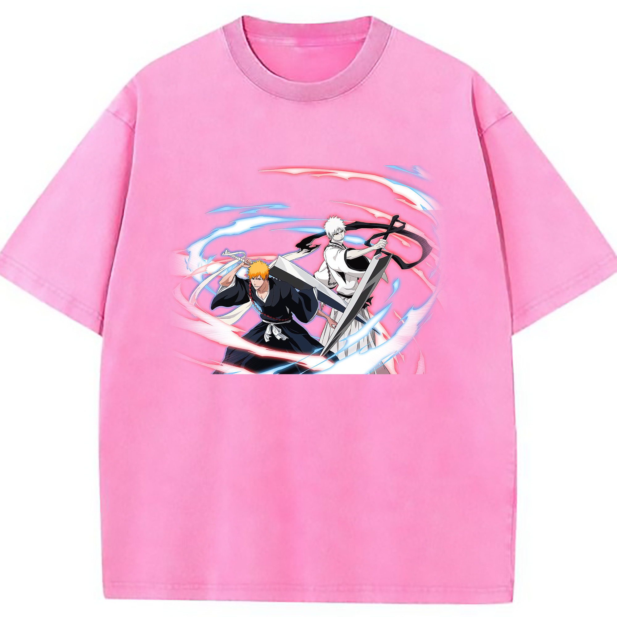 （画像用） ブリーチ 黒崎一護（くろさき いちご）BLEACH Kurosaki Ichigo 綿100% ヴィンテージ風 半袖Tシャツ（フロントプリント）